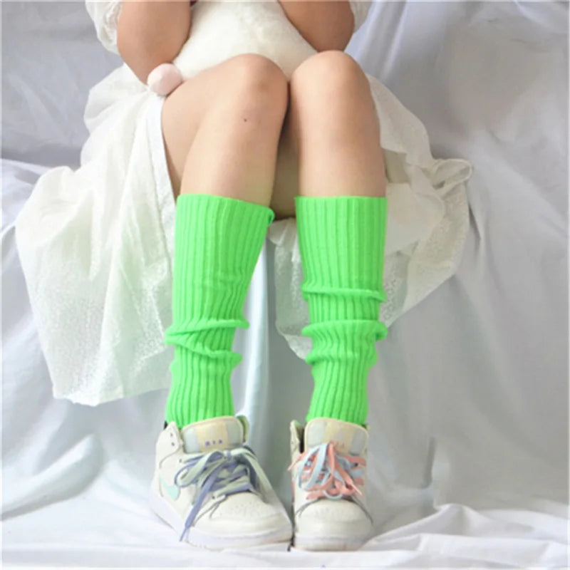 1 Pair Colorful Solid Women's Leg Warmers Fashionable Outfit 100