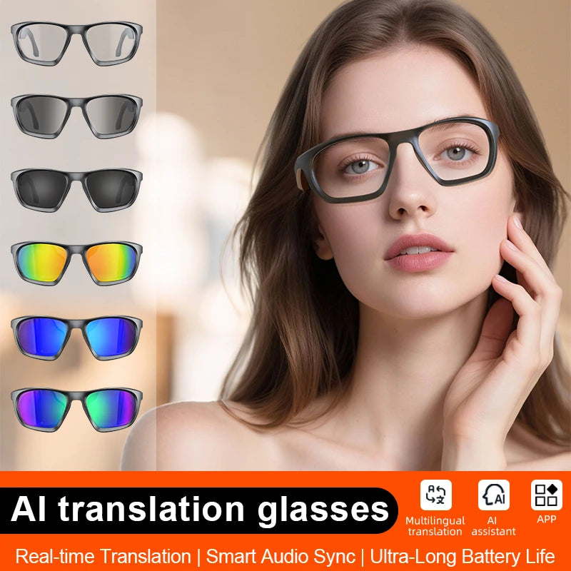 4K HD Smart Camera Glasses Photochromic Lenses AI Translation Bluetooth Call Photo Video Music Multi-functional Glasses 2026 New Zpaxo