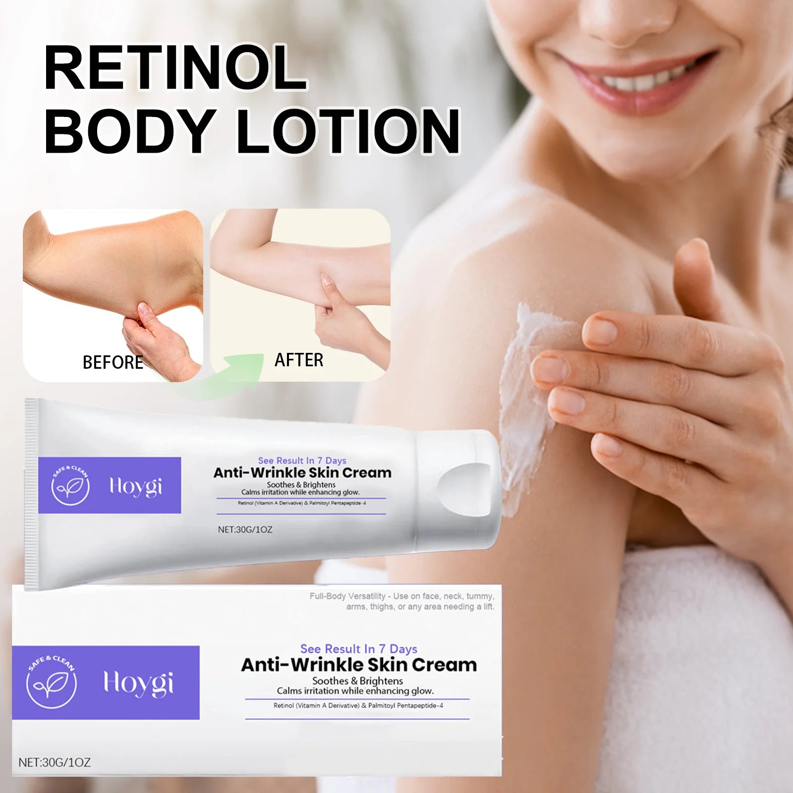 Hoygi Retinol Firming Night Cream for Face and Body Smooth Skin Oil Control Pore Refining Moisturizer for Dry Sensitive Skin 30g Zpaxo