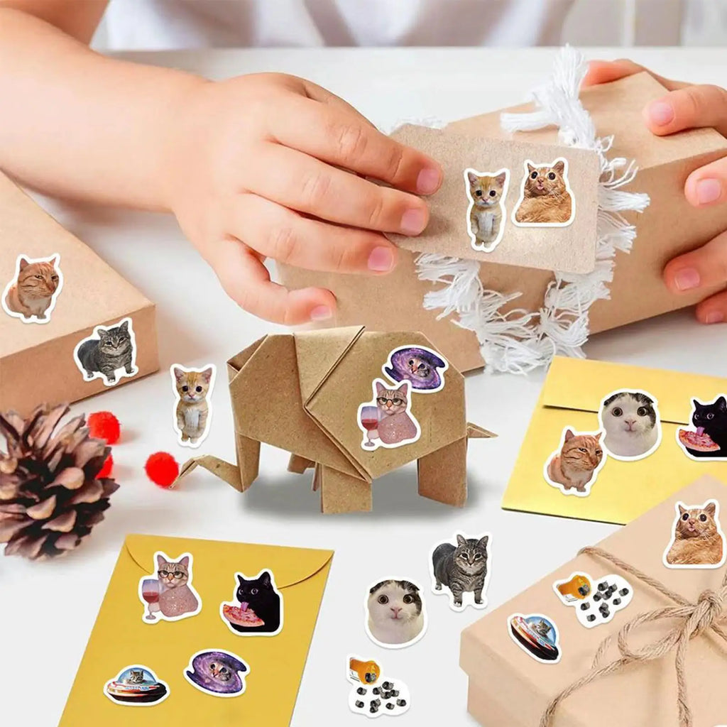 Cat Stickers For Kids 500 Sheet/Roll Stickers Decor Envelope Seal Decoration For School Party Office Scrapbook Notebook Laptop Zpaxo