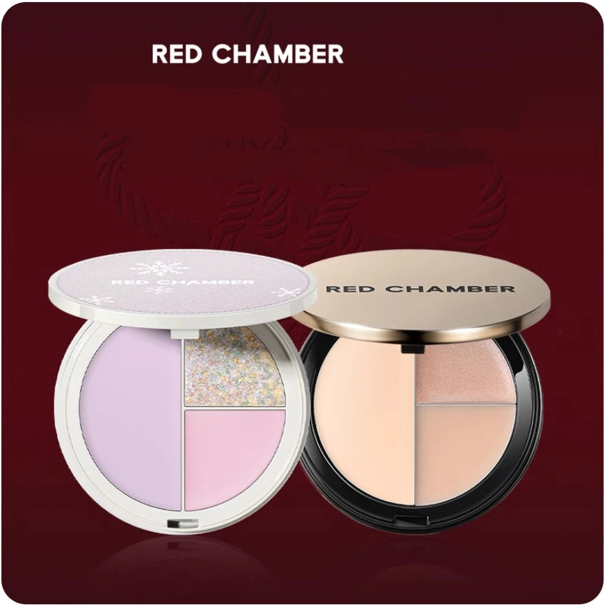 RED CHAMBER TRI MULTI-PURPOSE HIGHLIGHTER Palette Natural Brightening Zpaxo