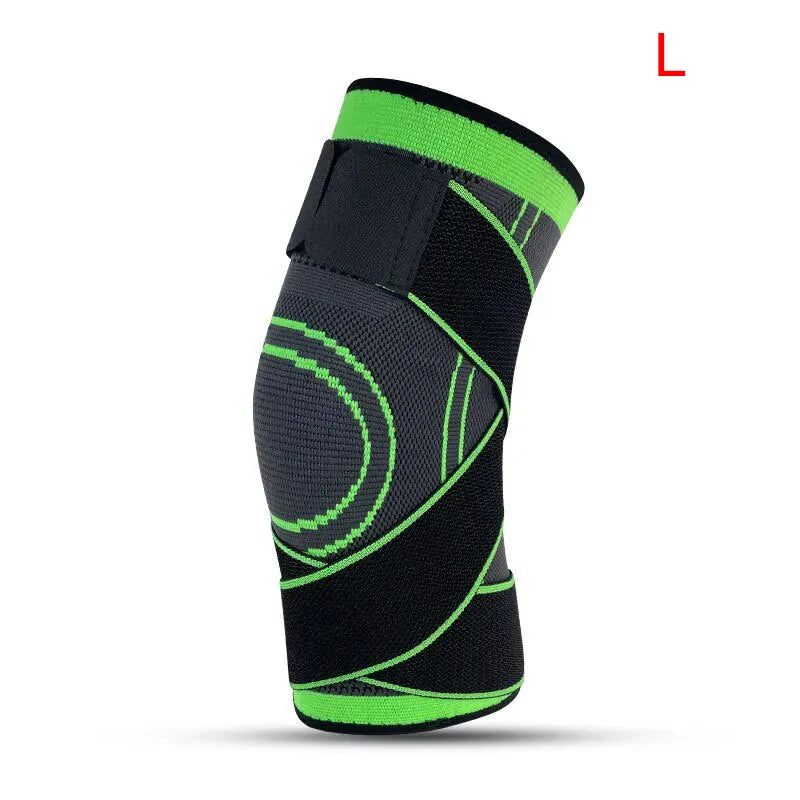 Knee Compressions Sleeve Adjustable Sports Knee Pad Patella Stabilizer Brace Support For Hiking Soccer Basketball Running Sport Zpaxo L-Green