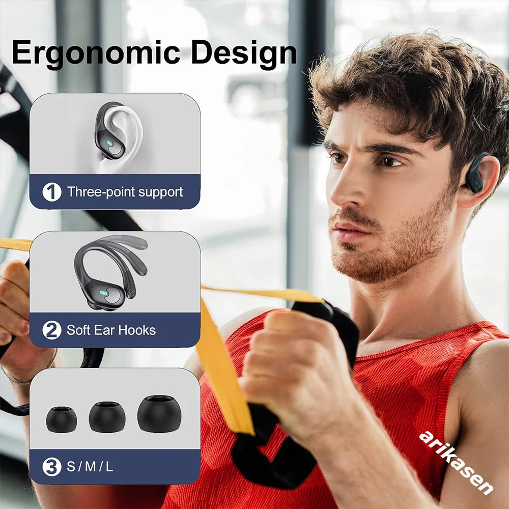Bluetooth 5 3 Headphones True Wireless Earbuds Bass Stereo Sound LED