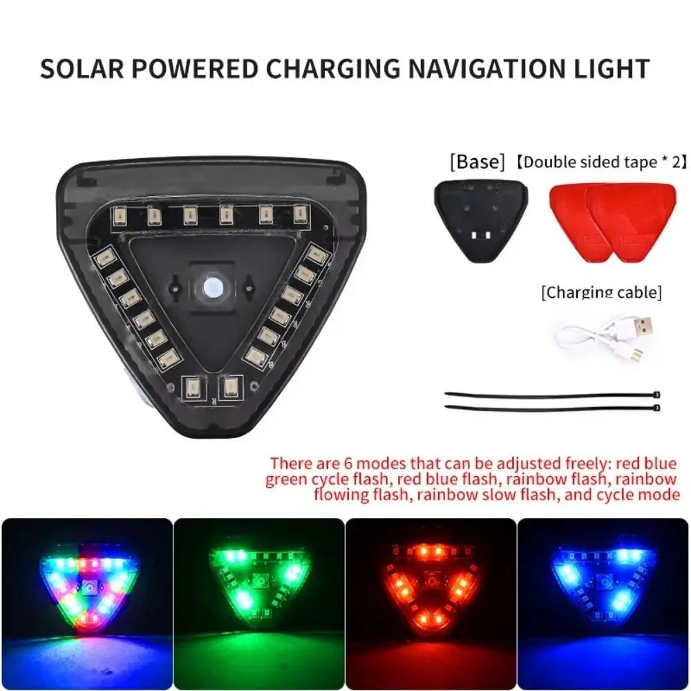 Waterproof Solar Navigation Light USB Charging Wireless Power Strobe Zpaxo