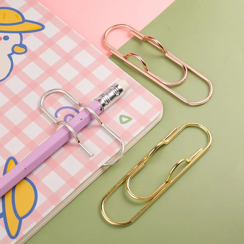 10-1Pcs Metal Pen Holder Clips Portable Paper Fix Clips Journal Document Notebook Pictures Pin Pocket Student Office School Tool Zpaxo