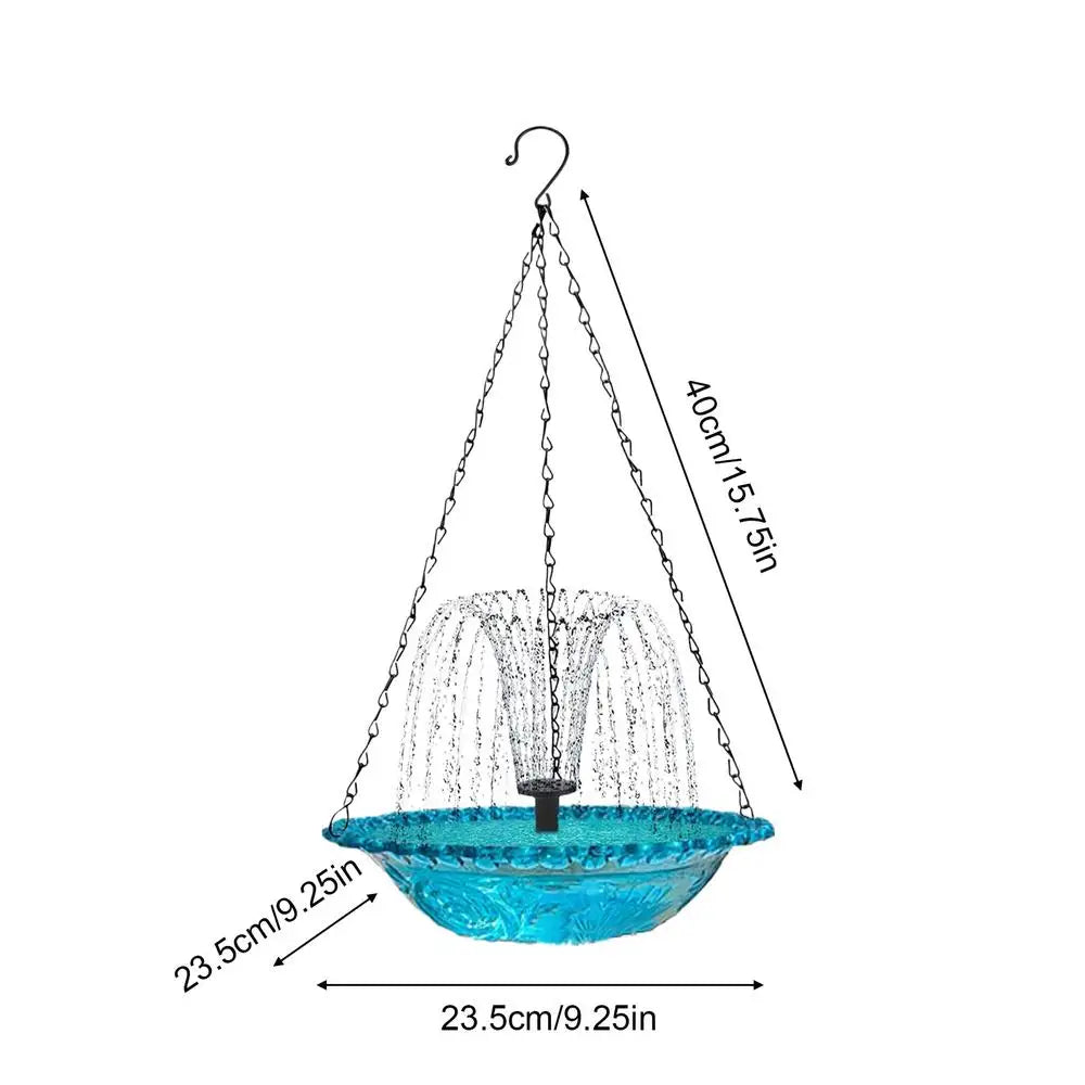 Bird Bath Water Fountain Solar Powered Cascading Feeder Outside Birdbath Fountain For Patio For Garden Yard Balcony Landscaping Zpaxo As show China Mainland