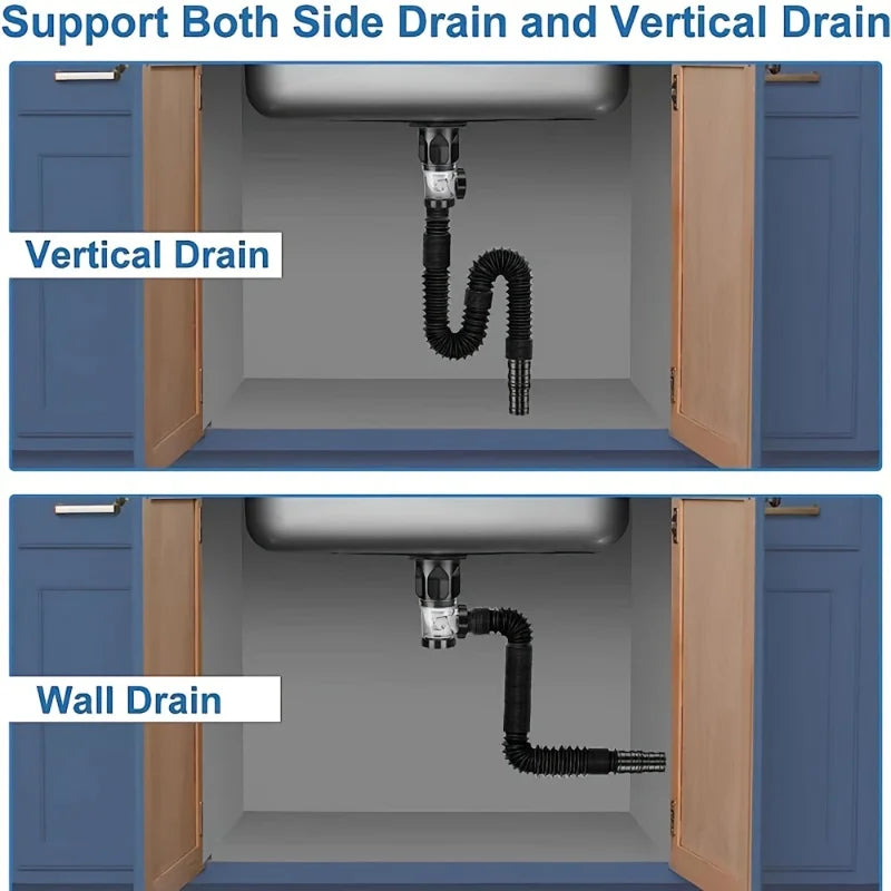 Universal Sink Drainage Pipe Telescopic Deodorizing Bathroom Kitchen Zpaxo