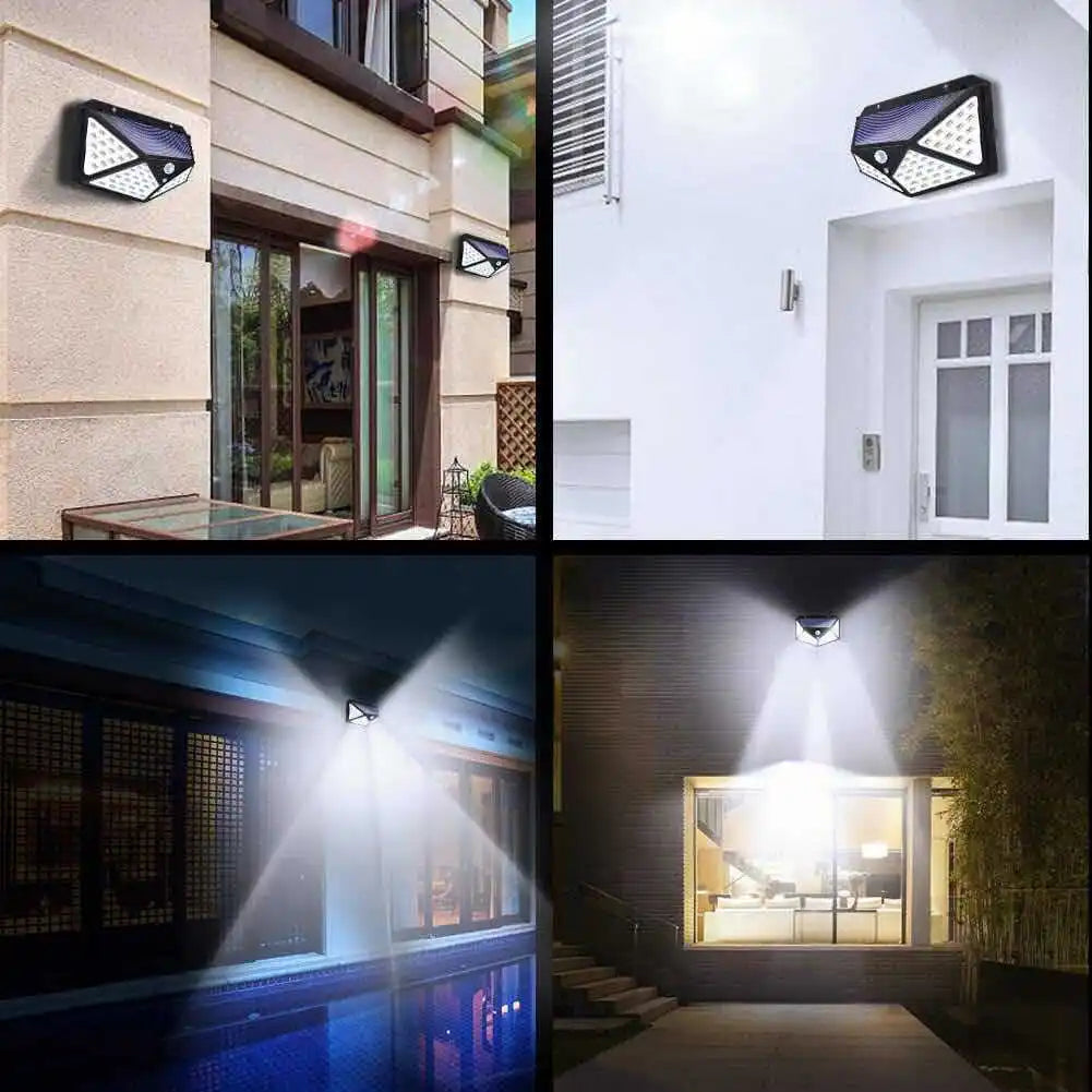 100 LED Solar Motion Sensor Security Light Outdoor Waterproof PIR Spotlight for Yard Garden Path Fence Decoration Zpaxo