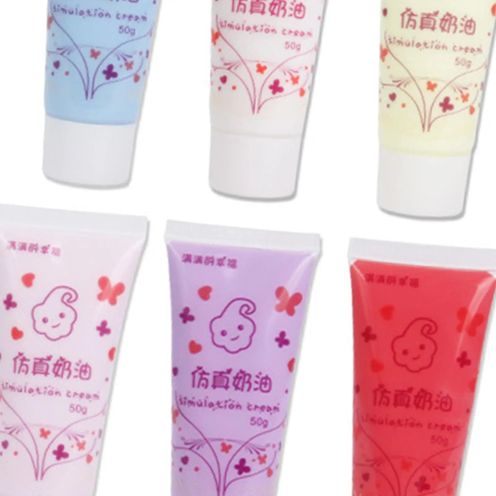 6x Cream Clay Glues DIY Phone Case Cream Adhesive Simulation Whipped Cream Glue Set Handmade for Mirror Jewelry Making Crafting Zpaxo