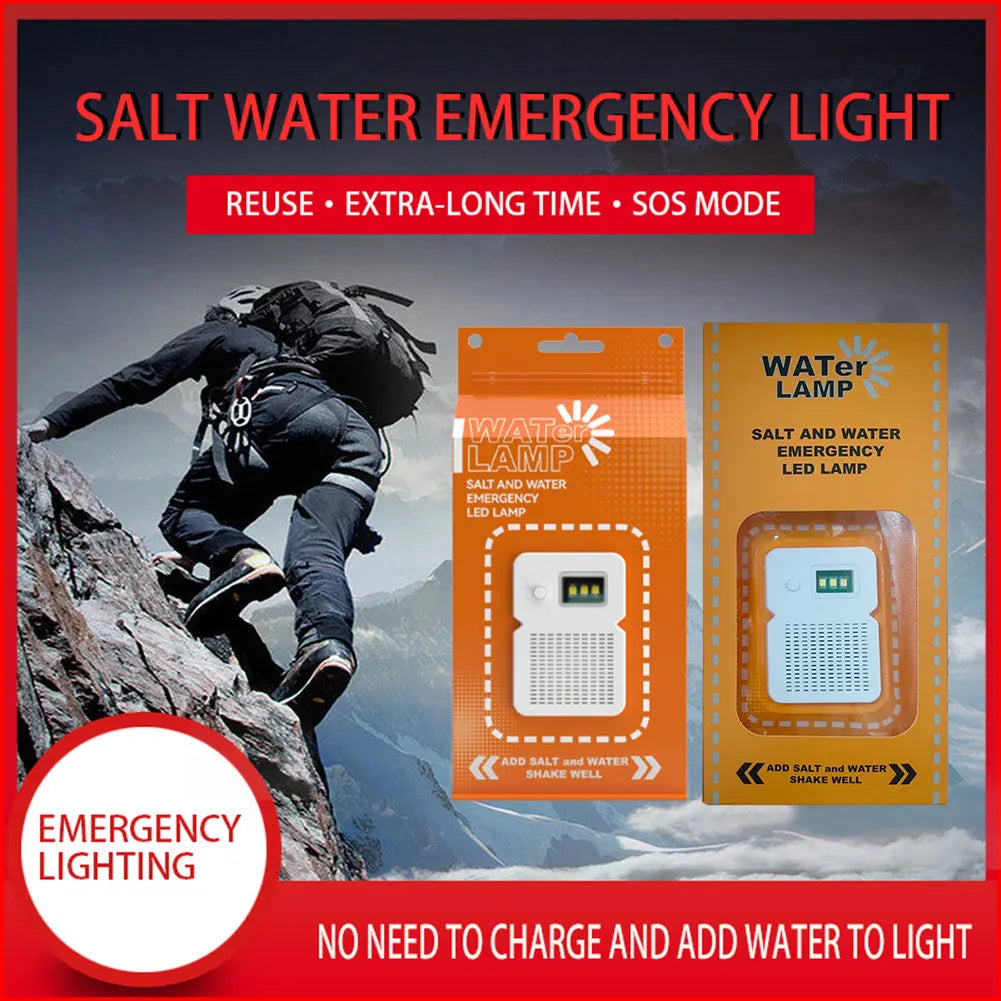 LED Salt Water Emergency Lamp 50LM Portable Camping Waterproof
