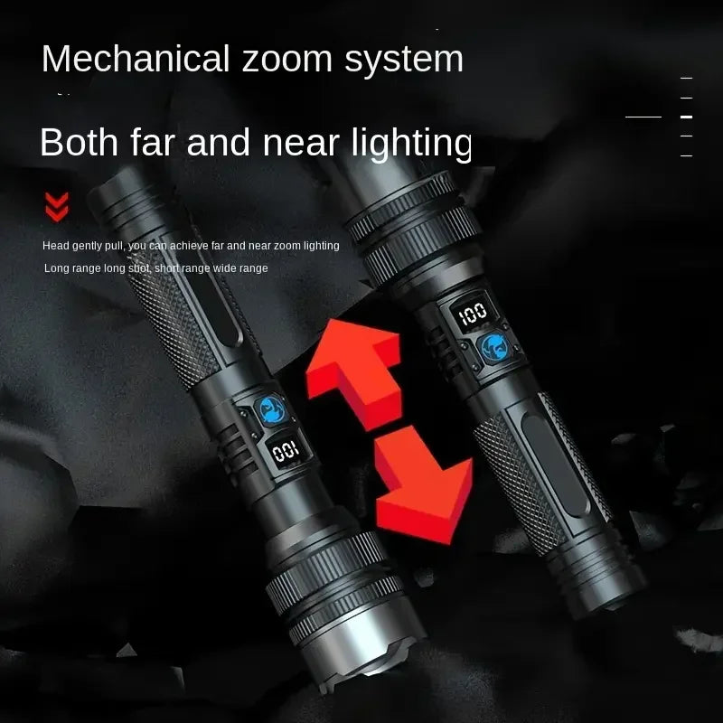USB Rechargeable LED Tactical Flashlight – Telescopic Zoom