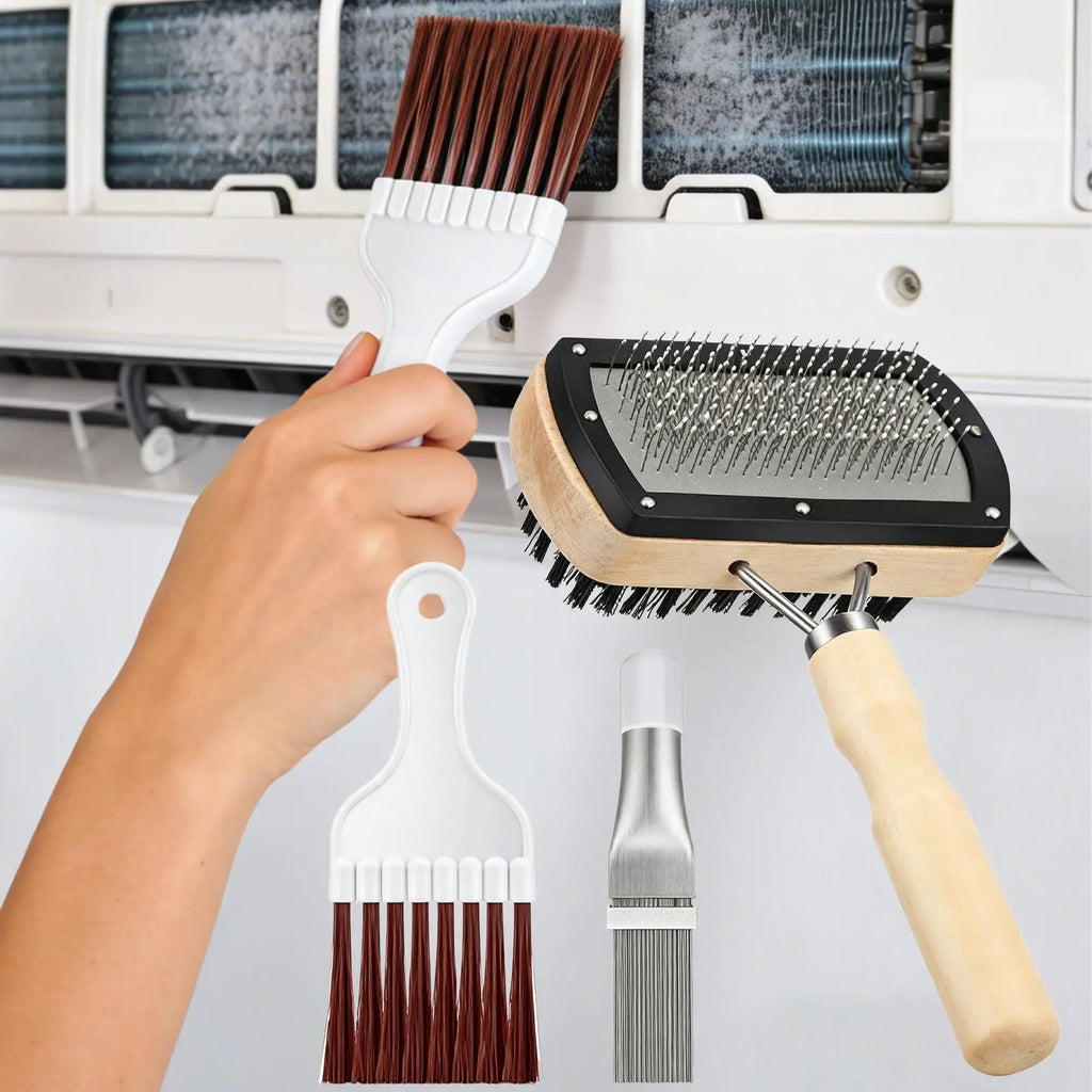 Air Conditioner Cleaner Kit Non-Slip Handle AC Washer Tool Air Conditioner Condenser Fin Comb for Home Dorm Hotel Dormitory Zpaxo