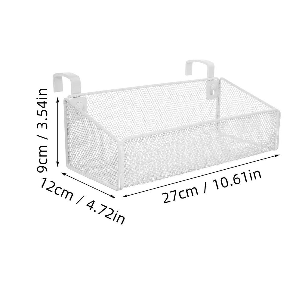 Bedside Hanging Storage Basket Metal Organizer Dormitory Bedroom Desk