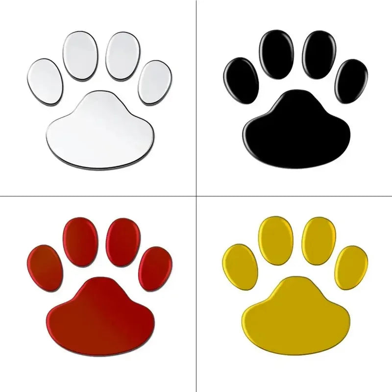 3D Dog Paw Print Car Stickers – Personalized Vehicle Decals