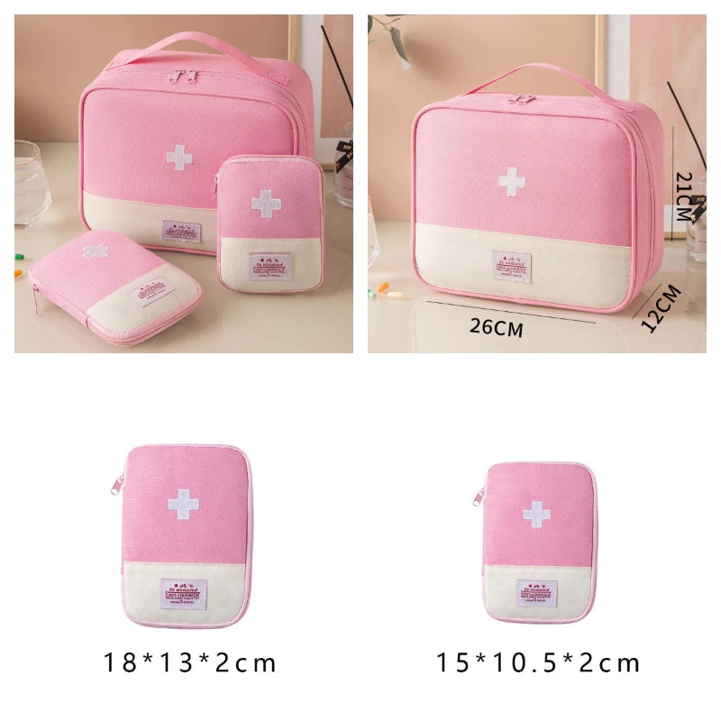 3-Pack Portable First Aid Kit Bag – Medical Storage Organizer First Aid Kit Bag Zpaxo Pink