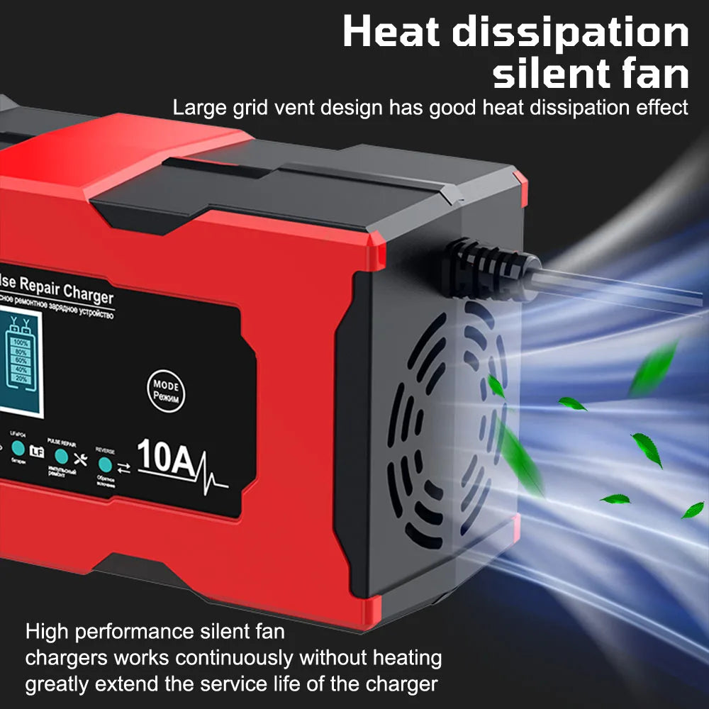 Digital LCD Display Car Battery Charger Pulse Repair Smart Charging