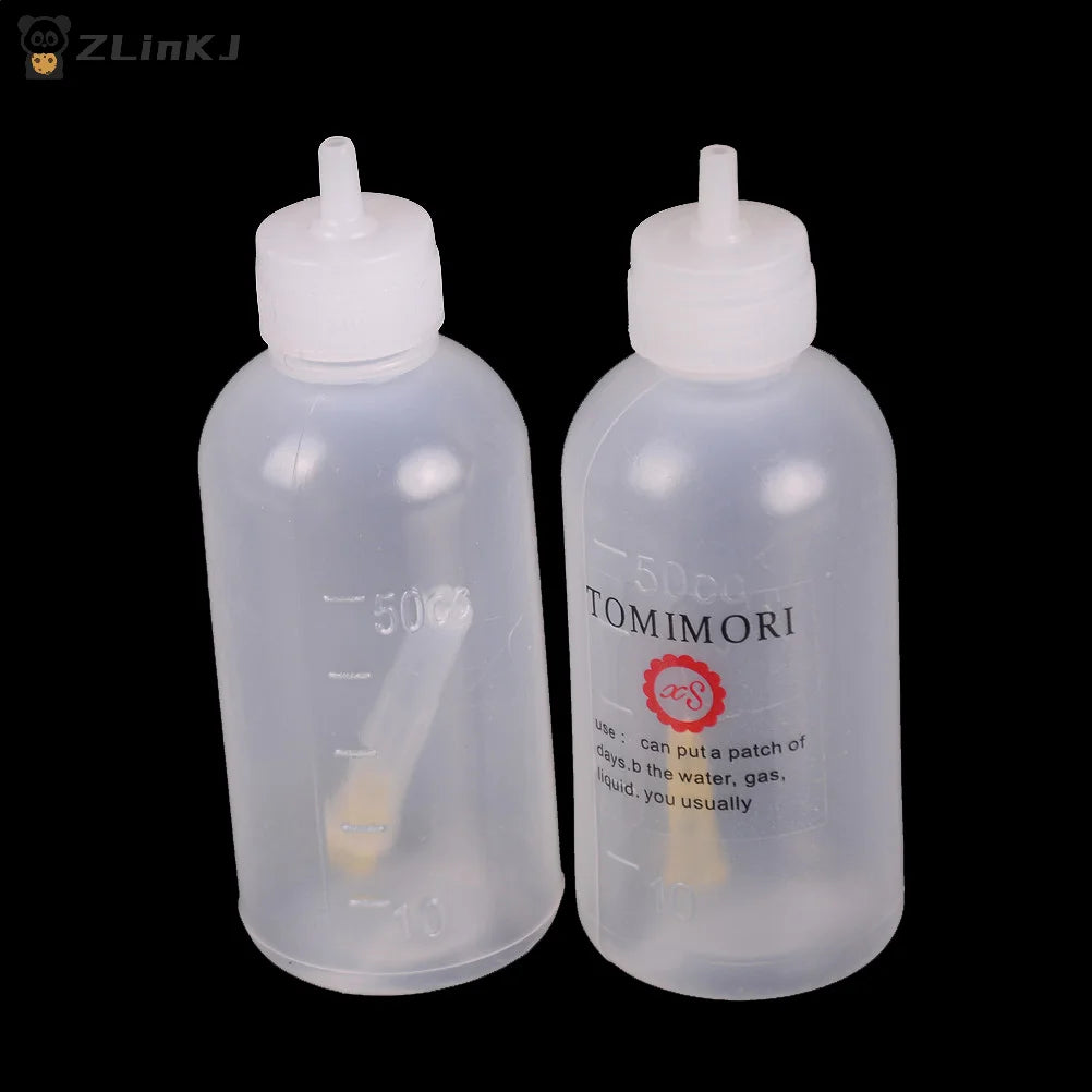 ▶1Pcs 50CC Needle Dispensing Bottle Plastic Alcohol Bottle Long/Short Needle 50ML Capacity For Dispenser Rosin Solder Flux Paste Zpaxo