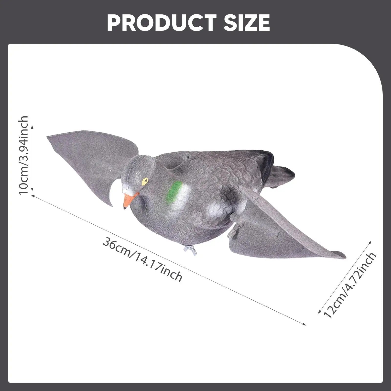 Artificial Pigeon Decoy – Rotating Wing Dove Figurine Decor Bird Decoy Figurine Zpaxo