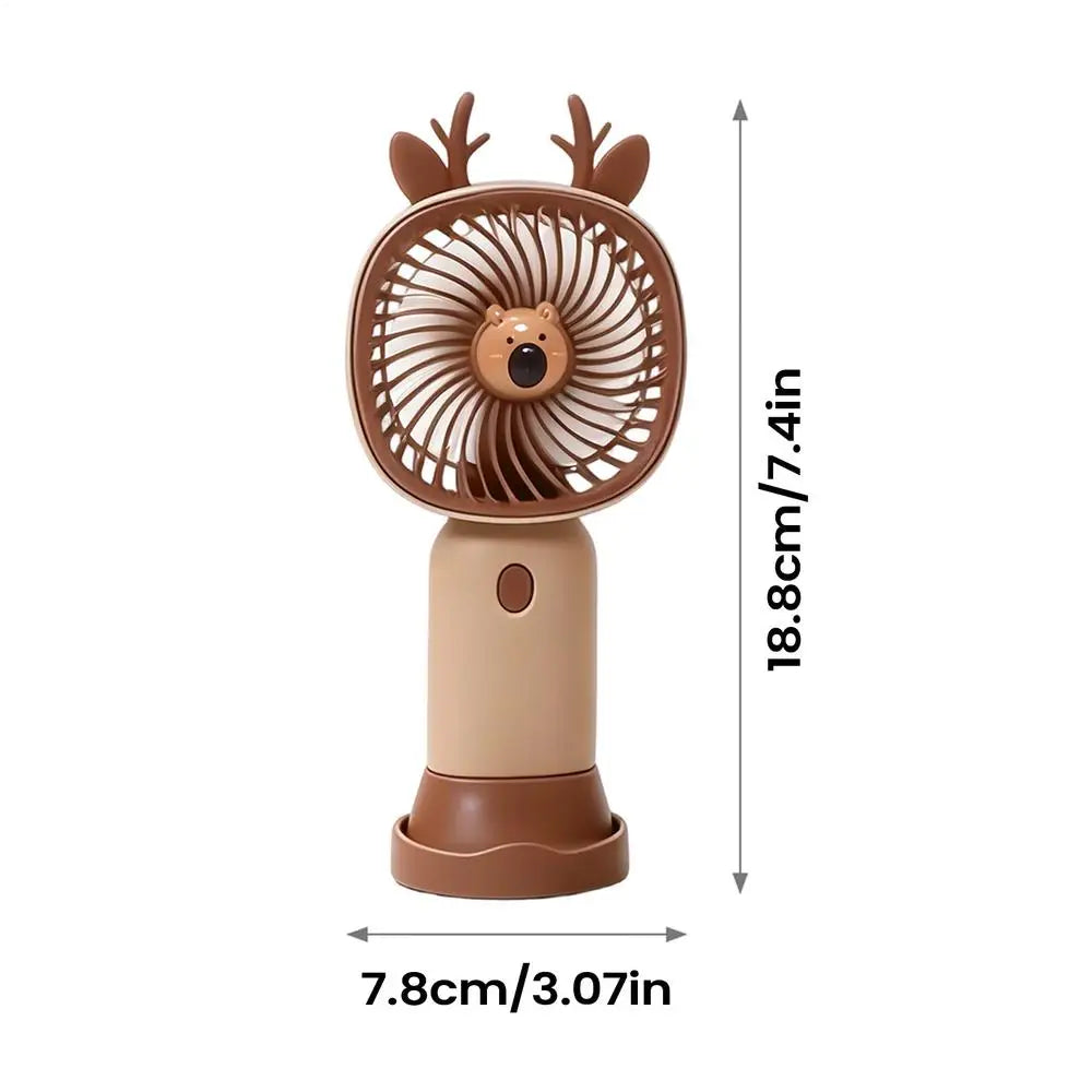 Portable Fan Rechargeable 3 Speed Cartoon Handheld Mini Cute USB Desk Zpaxo B