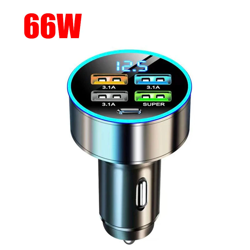 USB Car Charger C 150W 5 Port PD Fast Charging Adapter Iphone 13 Max
