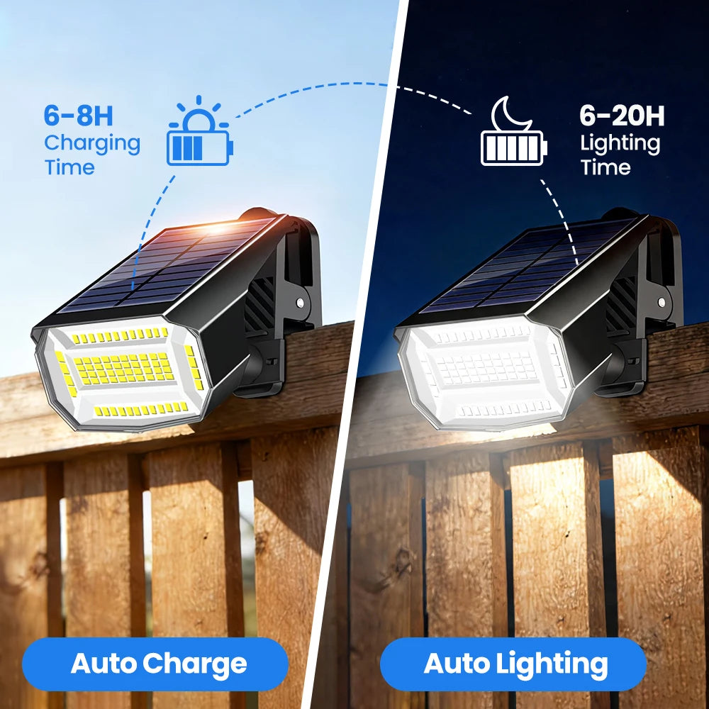 Clip On Outdoor Solar Spot Lights With 3 Lighting Modes IP65 Waterproof Clip On Railing Solar Light For Garden Patio Yard Zpaxo