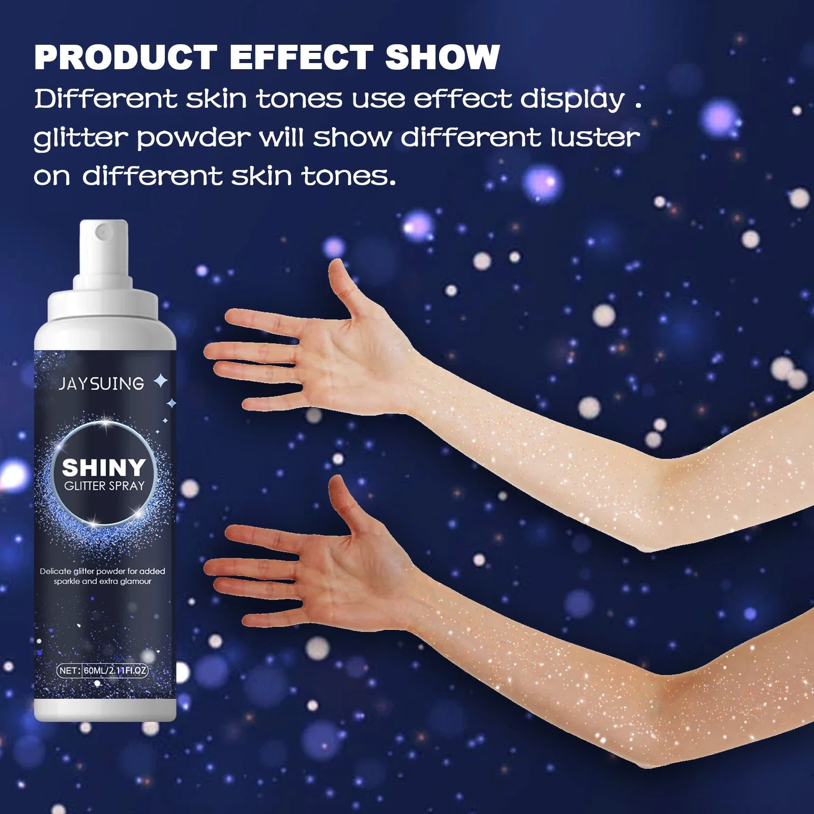 Hoygi Silver Glitter Spray for Hair, Face & Body | Holographic Body Glitter Spray Zpaxo