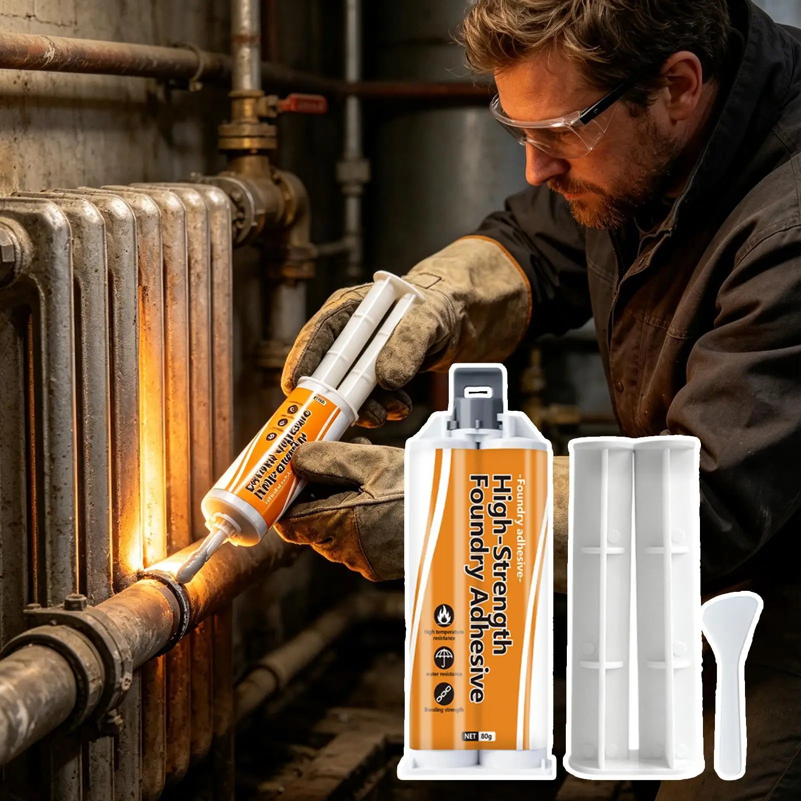 Metal Foundry Glue Strength Weld Epoxy Adhesive Heat Oil Resistant