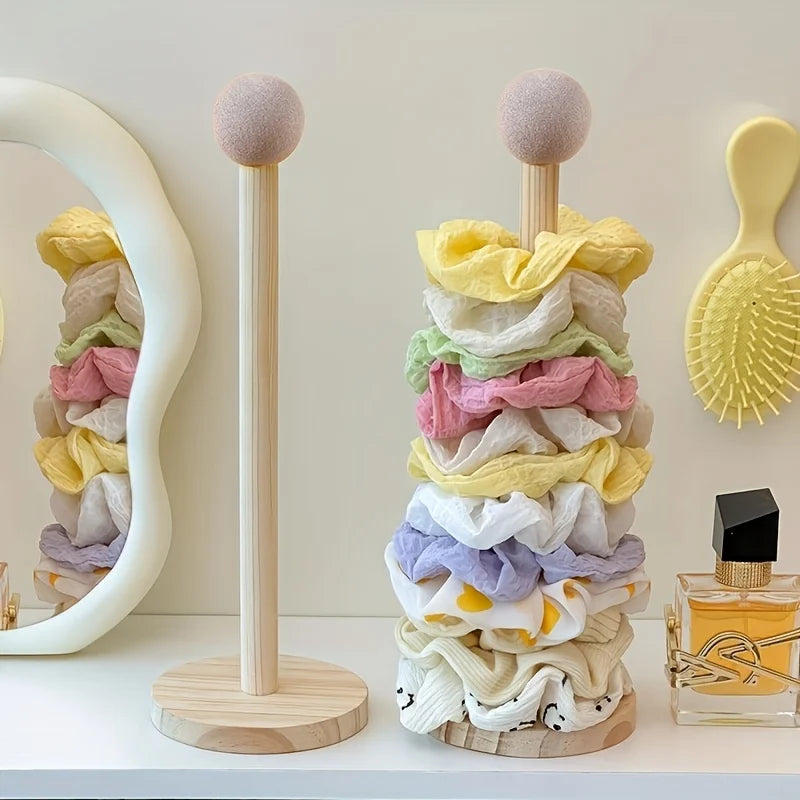 Multi-layer Solid Wood Hair Accessory Storage Rack Suitable Ties