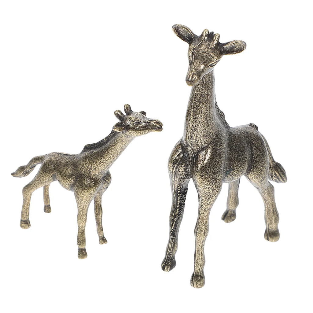 Premium Brass Giraffe Art Sculptures Finish Home Decor Office Desk