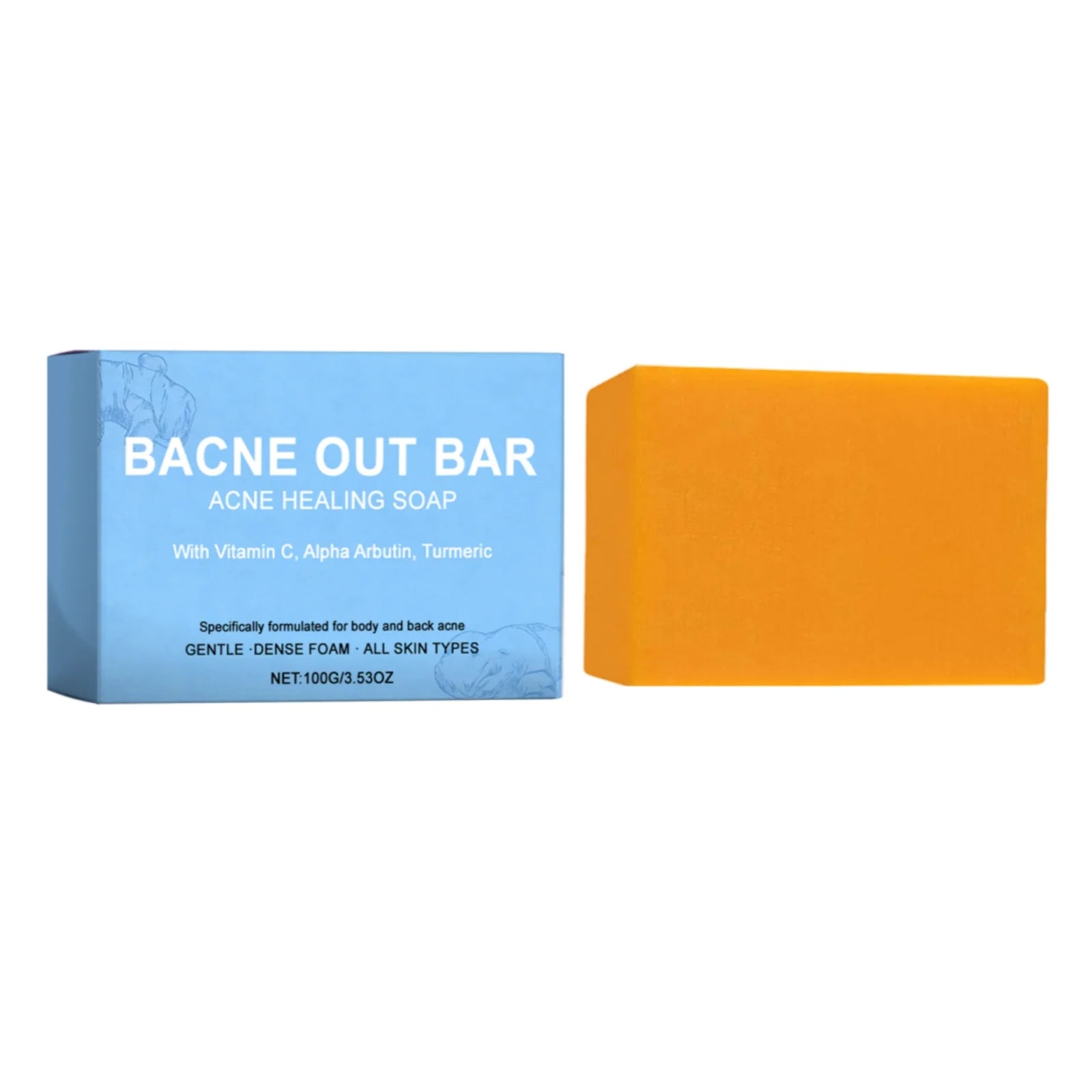 Turmeric Cleansing Soap – Body Acne, Odor & Deep Clean Bar Cleansing Bar Soap Zpaxo 100g Boxed