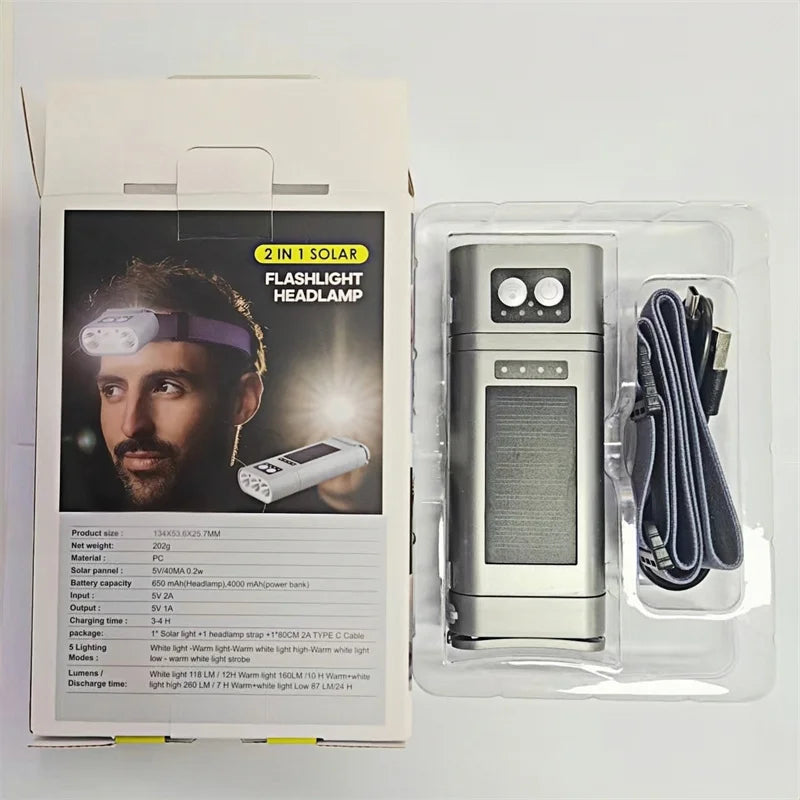 SHINEKNOT Flashlight Headlight & Power Bank – Night Fishing Light Flashlight Headlight Zpaxo Gray China Mainland