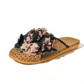 Summer Women Linen Slippers Lightweight Indoor Home Antislip Bedroom