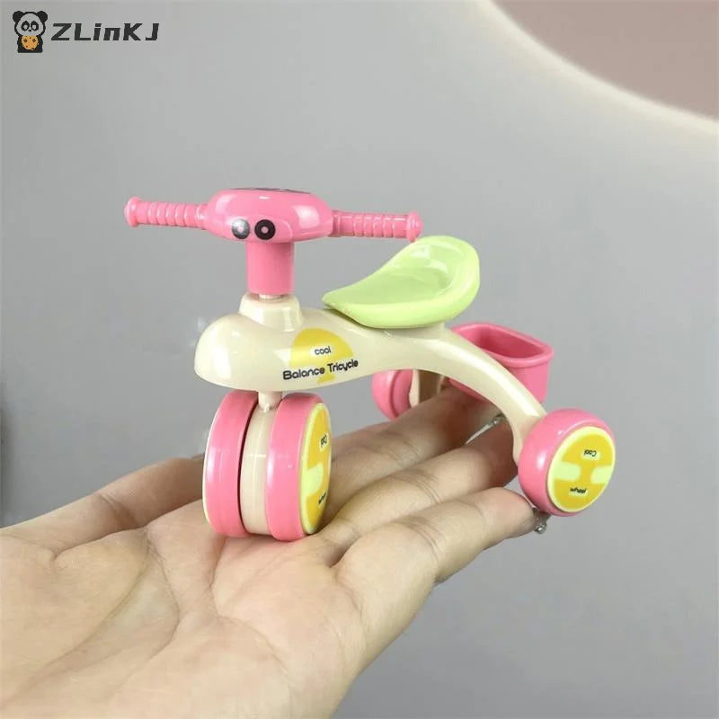 ▶1Pcs Dollhouse Mini Tricycle Simulation Small Bike Model Toys Miniature Home Scene Ornament Doll House Accessories Zpaxo