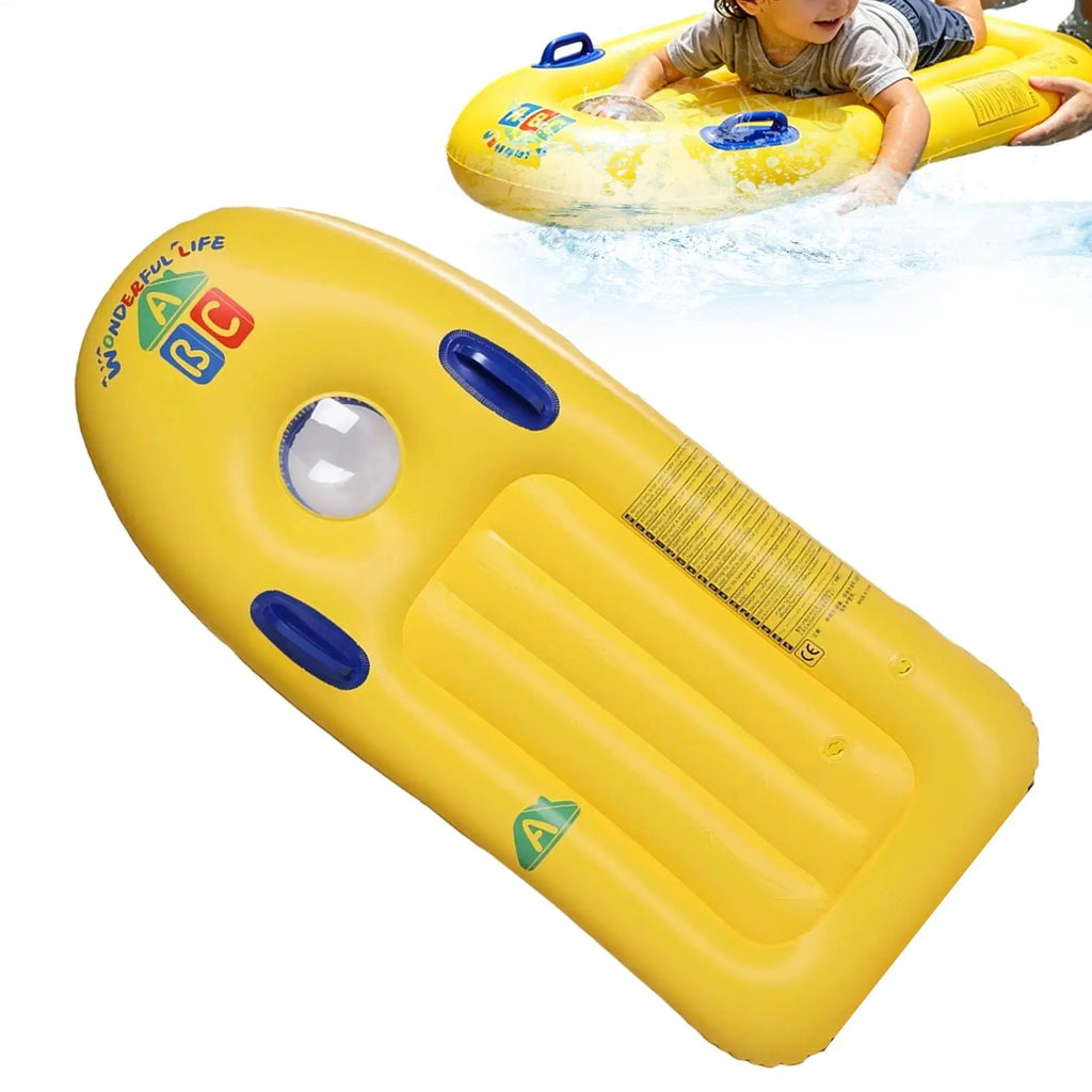 Inflatable Body Board PVC Kids Swim Float Handles Blow Up Pool