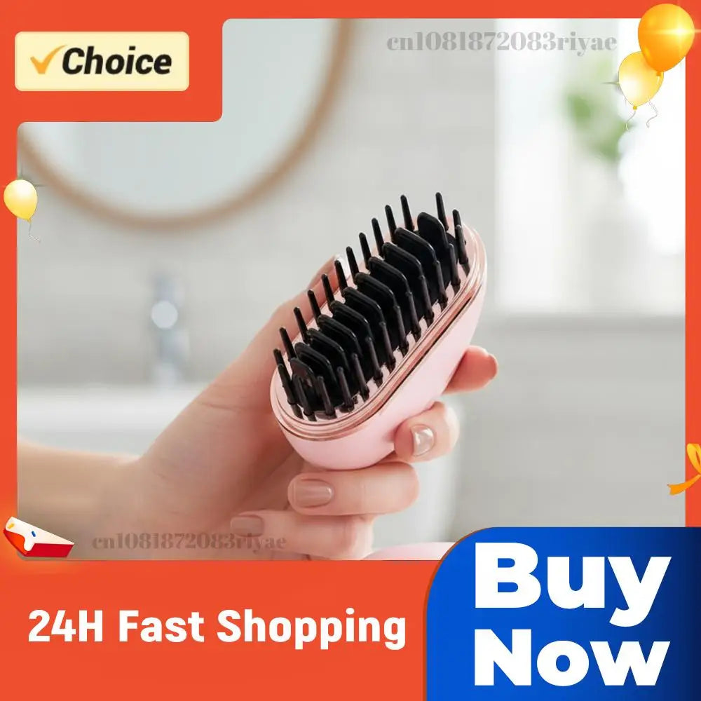 Mini Straightener Portable Hair Straightener Brush Rechargeable Fast Heating Hot Comb Hair Straightening Comb for Travel & Home Zpaxo