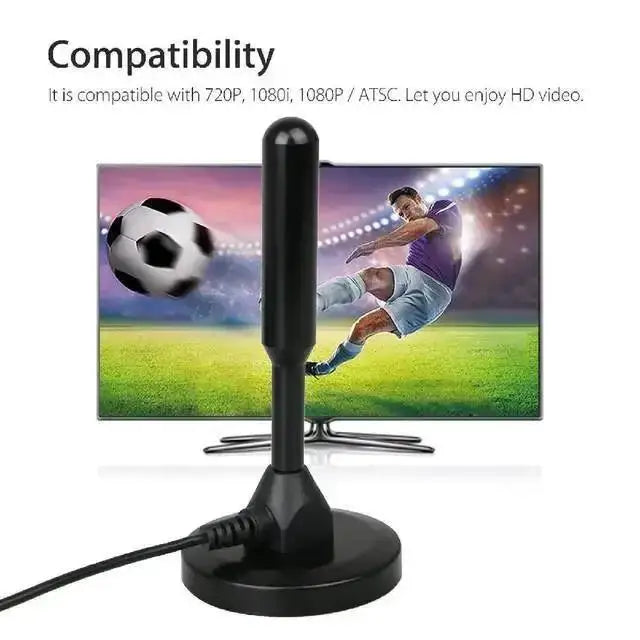 HD Digital TV Antenna Indoor Amplified Antenna Magnetic Base 200 Miles Ultra TV With Amplifier VHF/UHF Quick Outdoor Aerial Set Zpaxo