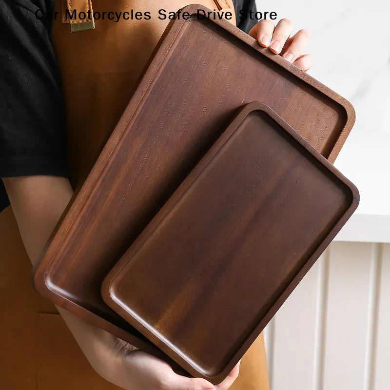 Wooden Tray Whole Walnut No Splicing Serving Board Natural Cut Trays