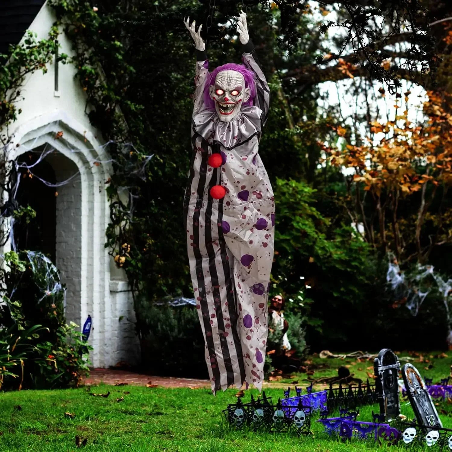 Halloween Voice-activated Light-emitting Sound Hanging Ghost Horror