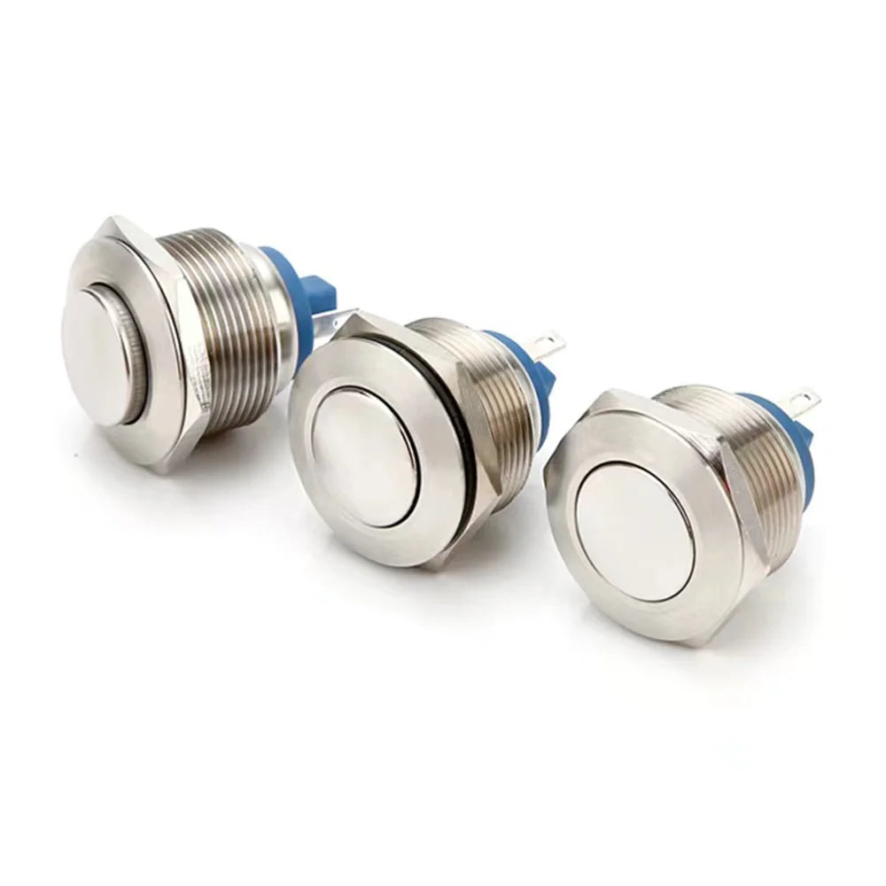 Momentary Push Button Start Stop Power Switch Metal Without Fixation Backlit Connected Electrical On Off High Flat Ball Round Zpaxo