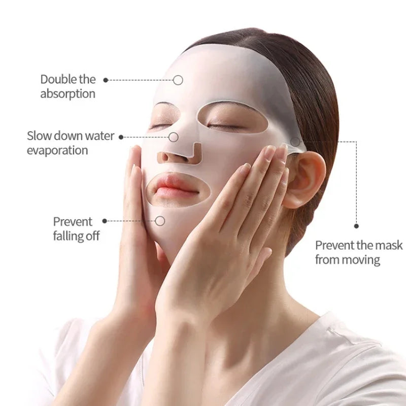 3D Silicone Mask Face Women Skin Care Tool Hanging Ear Gel Sheet