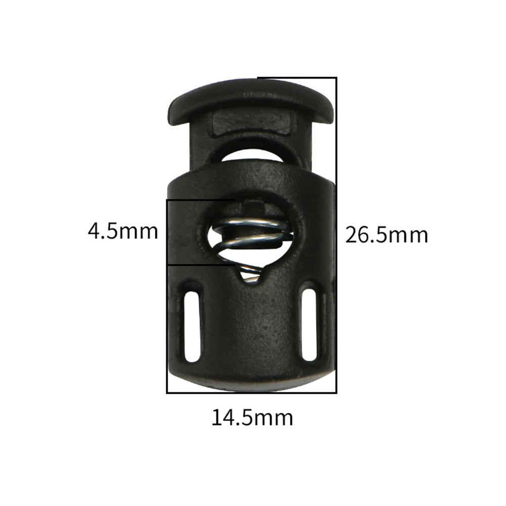 10Pcs Single/Double Hole Cord Lock Stopper For Sportswear Shoes Backpack Drawstring Paracord Rope Spring Toggle Clasp Accessory Zpaxo Long Single Hole