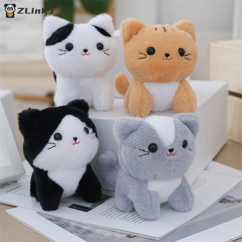 ▶1PCS 12cm Cartoon Little Cat Plush Toy Keychain Cute VIP Guests Cat Pendant Backapck Hangings Decoration Gifts Zpaxo