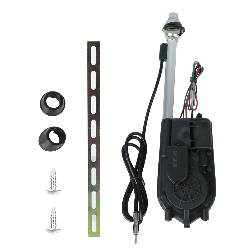 12V Universal Exterior Vehicle Aerials For Car SUV AM FM Radio Electric Power Automatic Telescopic Antenna Zpaxo black