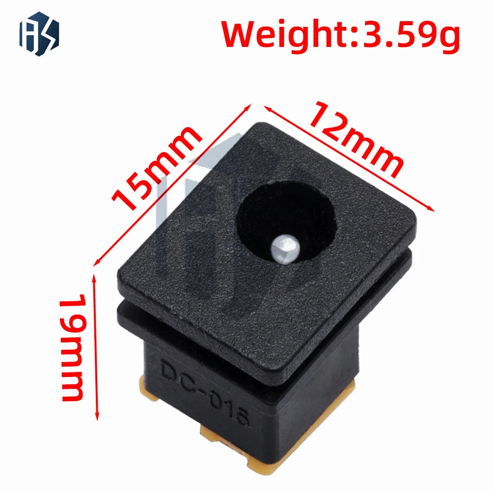 DC-015 5 3-Pin Panel Mount DC Power Jack Connector Nut Zpaxo