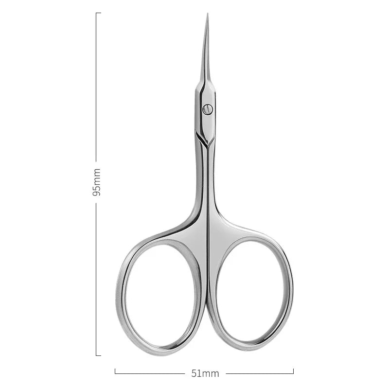 Compact Size Stainless Steel Cuticle Scissors - Curved Blade Nail Manicure Tool for Eyebrow Eyelash Dry Skin Multi-purpose Zpaxo