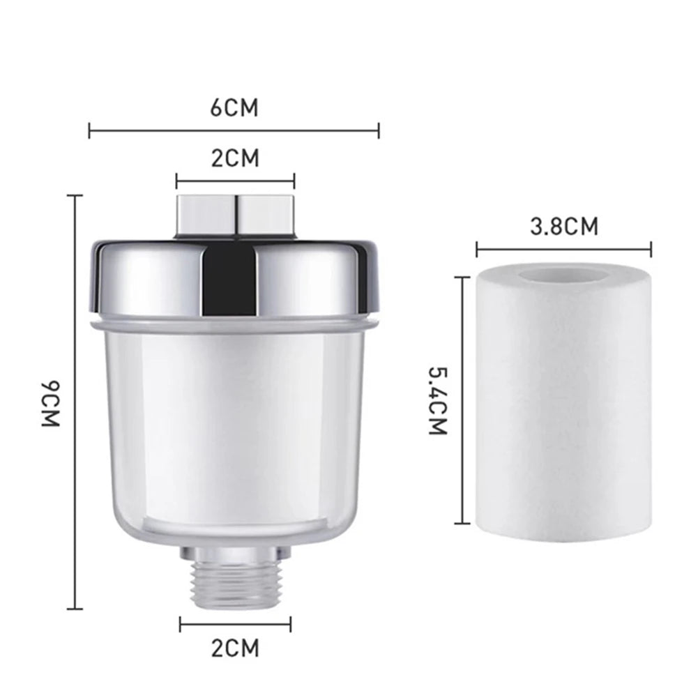 Household Water Filter Filtered Shower Head Transparent 5 Micron PP