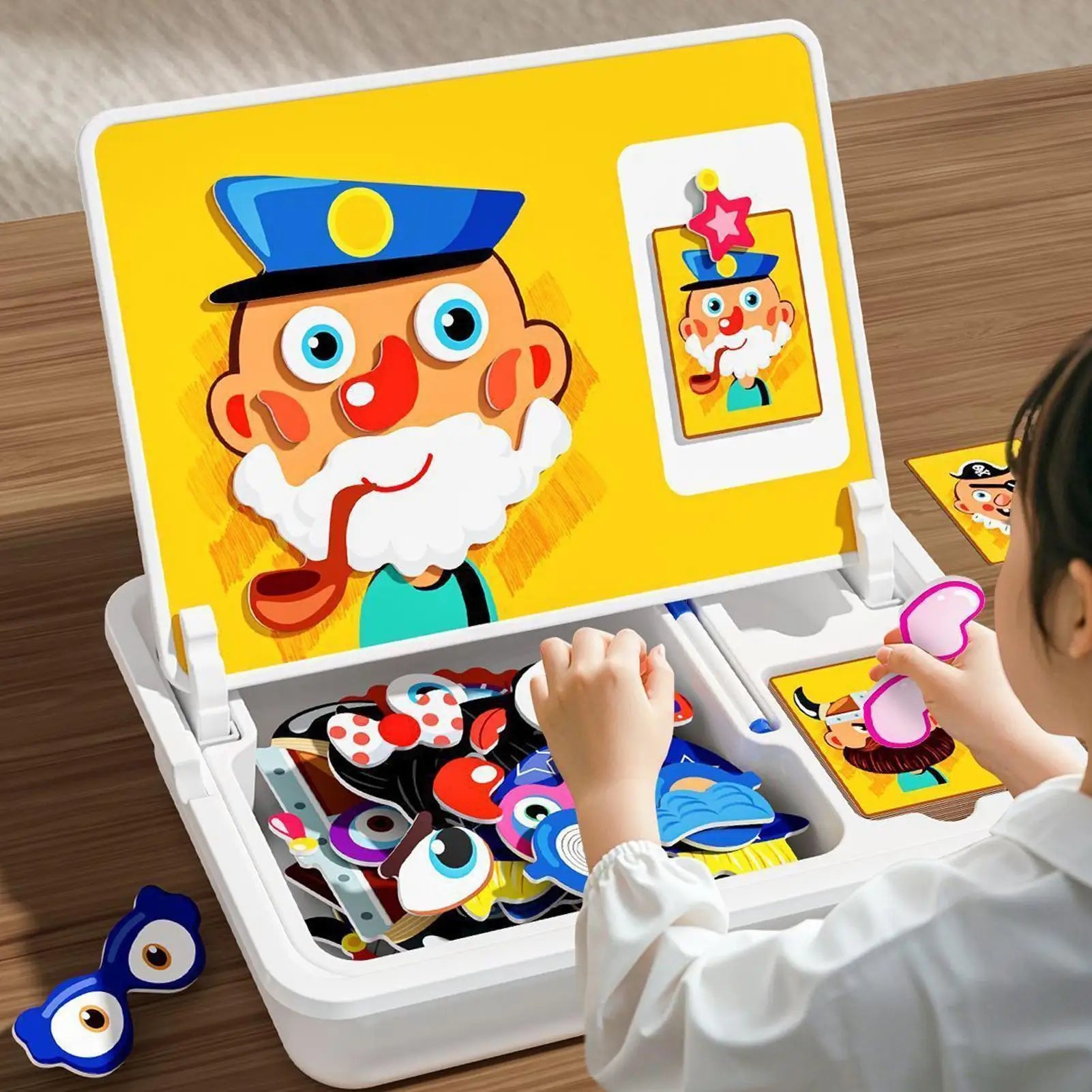 Dress Up Puzzle Creative Face Dress Up Games Double Sided Learning Educational Toys With Write Board And Pen For Boys Girls Zpaxo