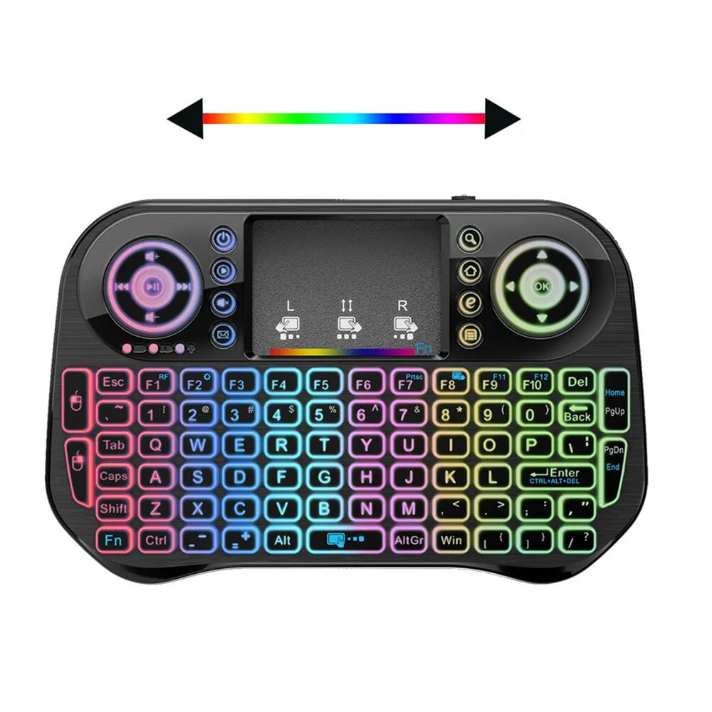 New Mini i10 i8 Keyboard 7 Color Backlit 2.4G Wireless Air Mouse Chargable Keyboard For PC Gamepad Zpaxo