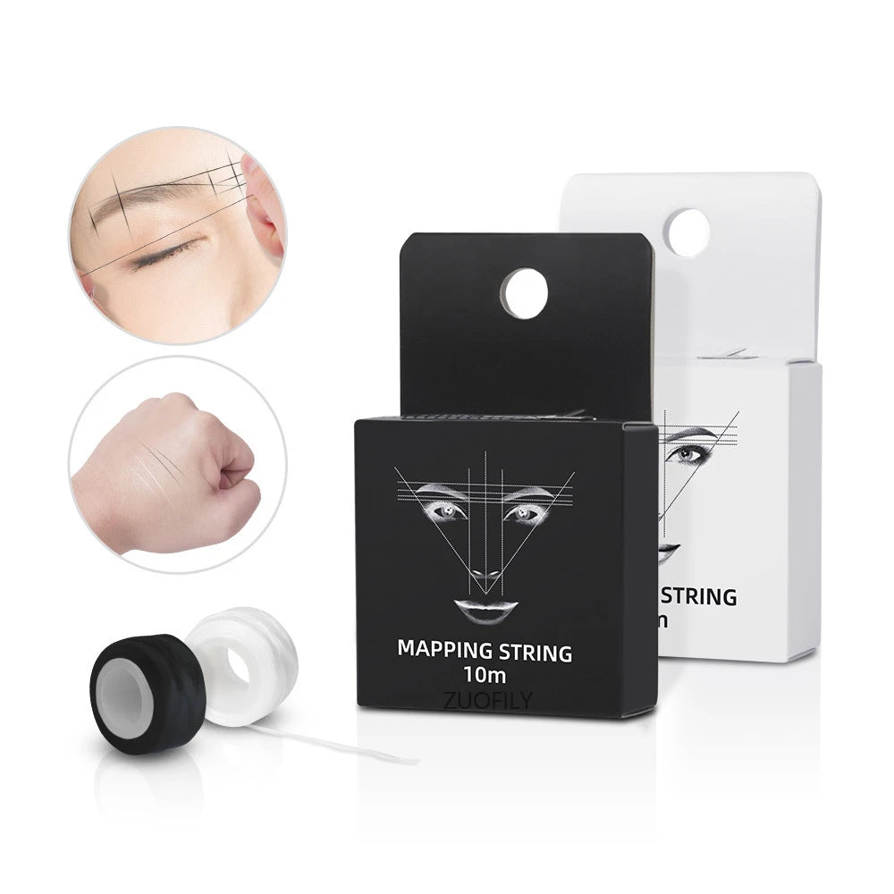 5 Colors Tattoo Thread Eyebrow Marker Thread Tattoo Brows Ruler Auxiliary Line Drawing With Ink Positioning Mapping Line Box Zpaxo