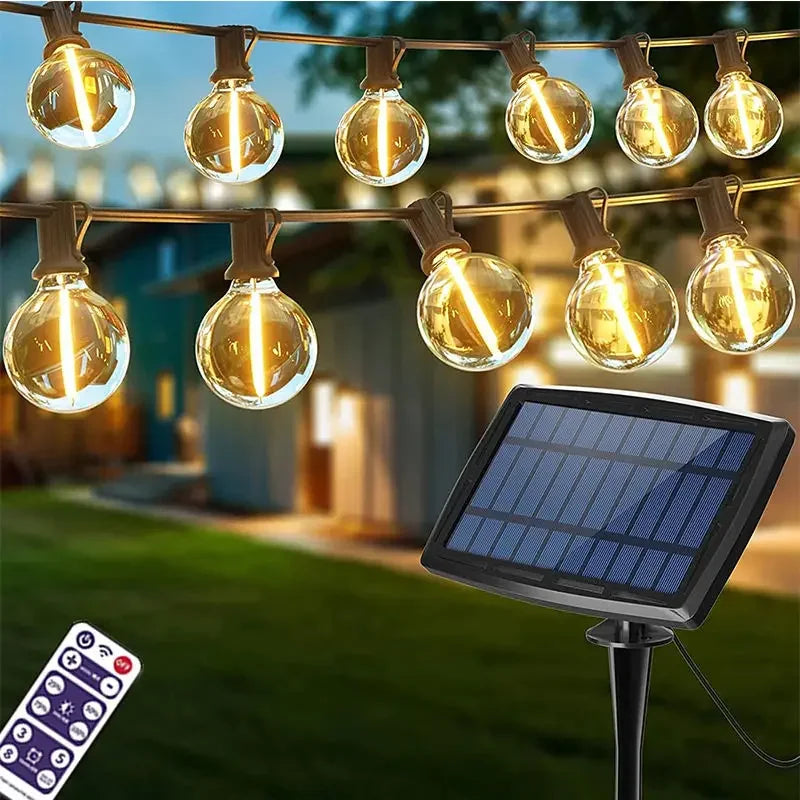 Solar LED Outdoor Lamp G40 Bulbs Fairy Lights Camping Garden Zpaxo